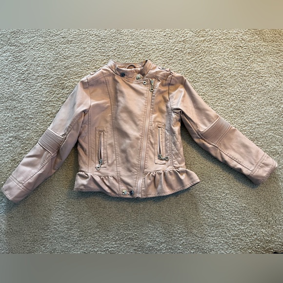 Urban Republic Girl’s Pink Faux Leather Moto Motorcycle Jacket - size 10-12 M - Picture 2 of 7